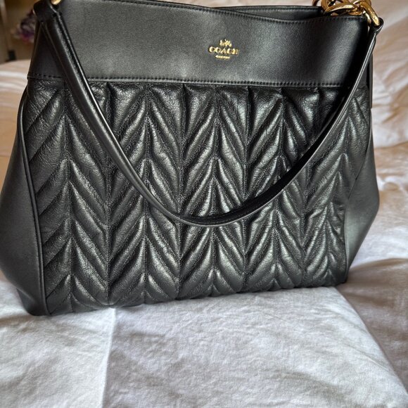 Coach Lexy Shoulder Bag Black Quilted Leather - Picture 8 of 15